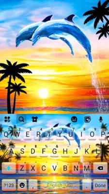 Sunset Dolphins Keyboard Background android App screenshot 0